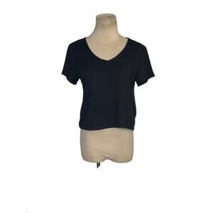 Olivia Ray black short sleeves v neck tee size large